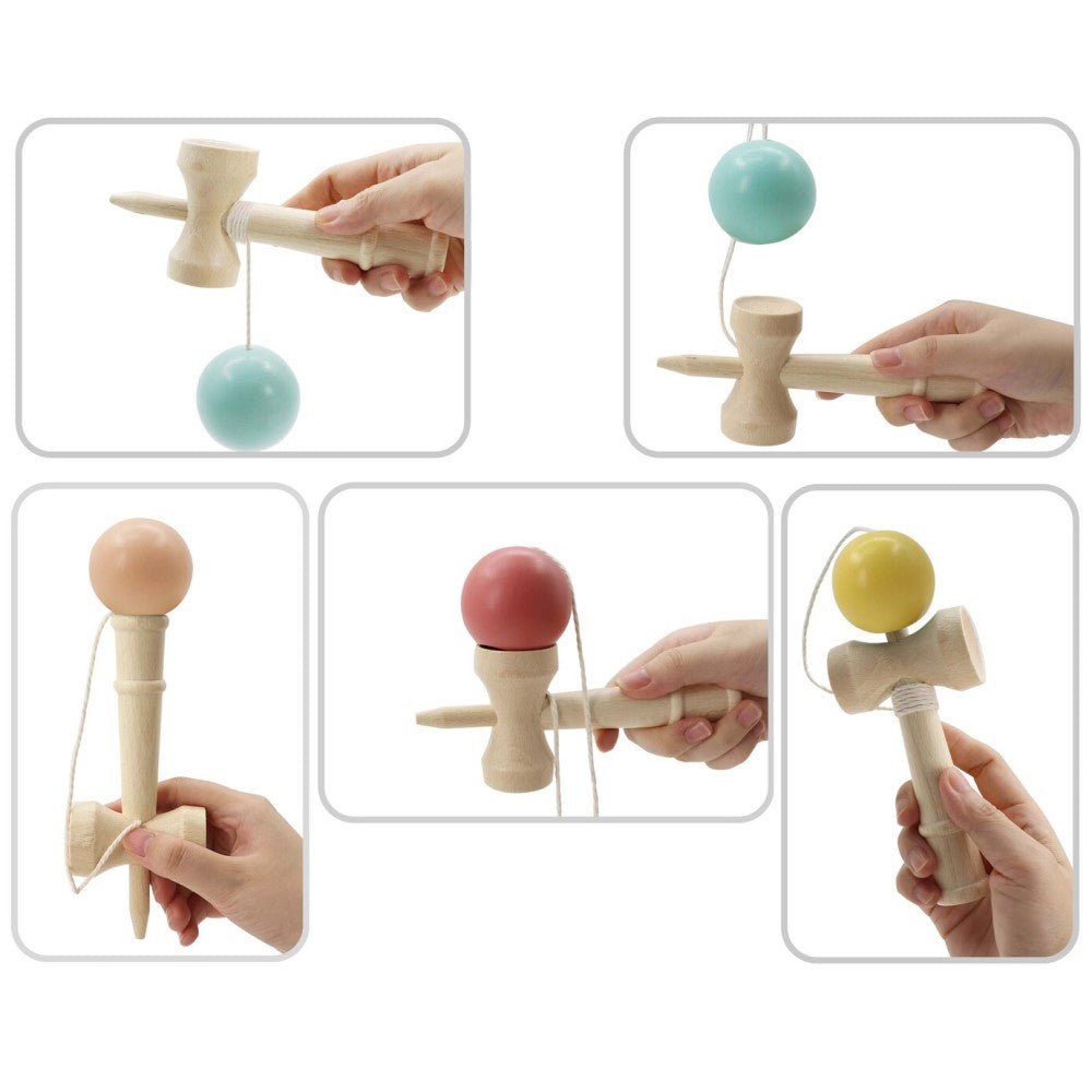 Wooden Kendama Catch The Ball Game Set of 4