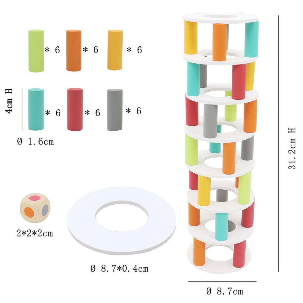 Wooden Pisa Tower Balancing Game