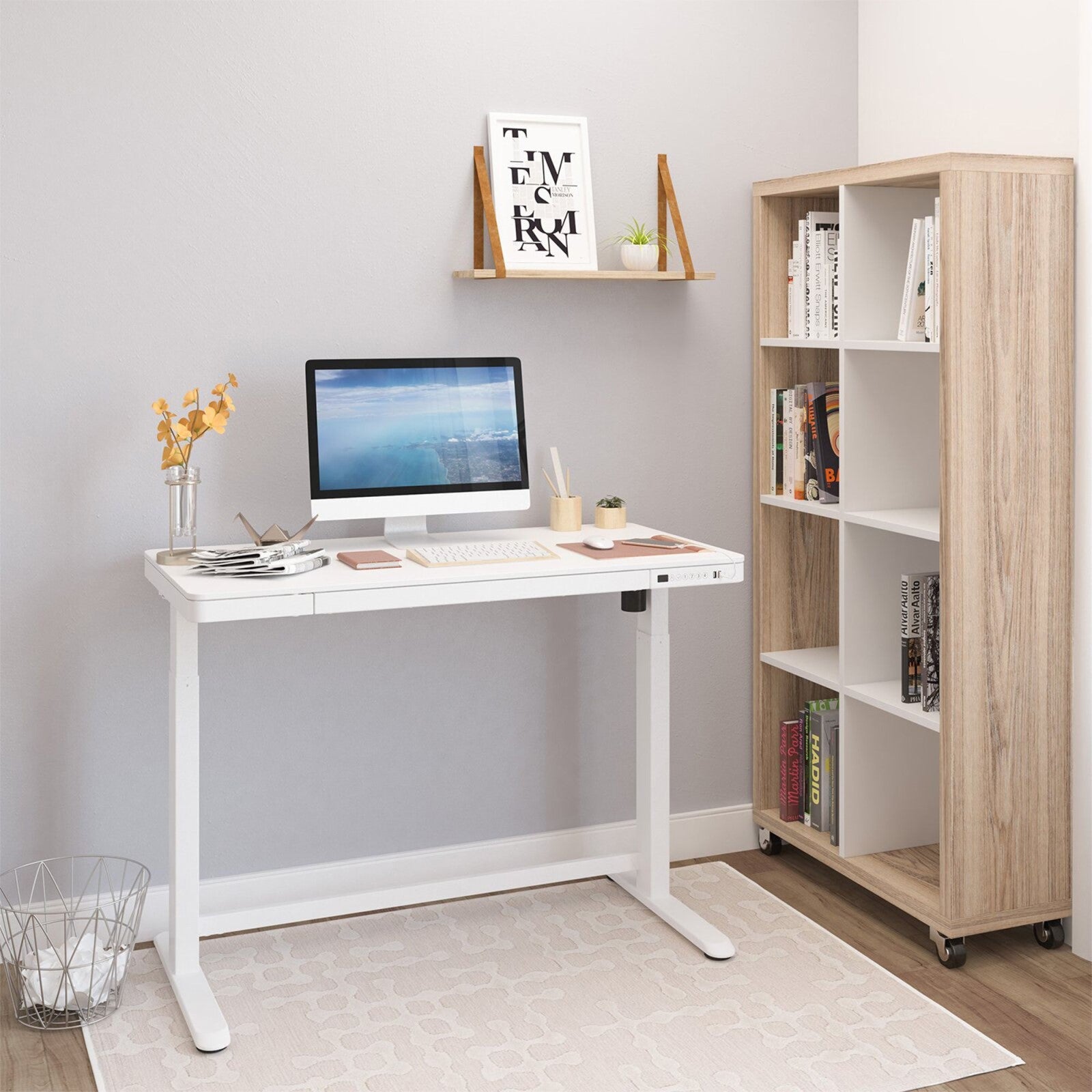 1.2m Sit and Stand Motorised Desk for Comfort - White