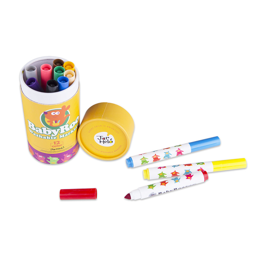 12 Colours Washable Crayons - Baby Roo