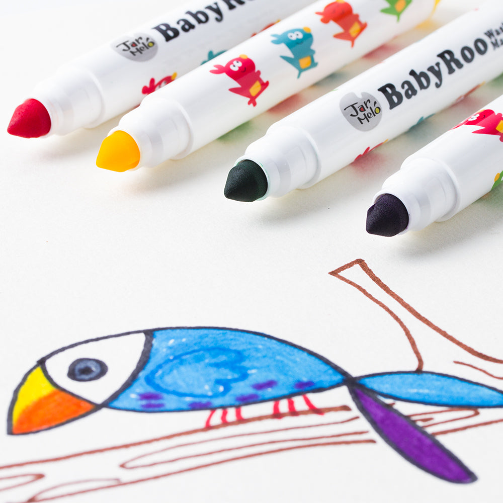 12 Colours Washable Crayons - Baby Roo