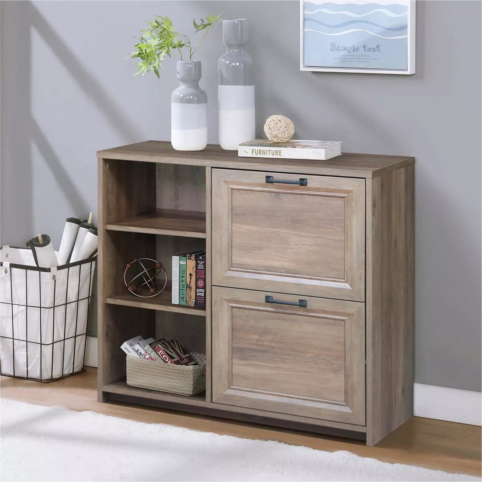 2-Drawer File Cabinet in Timeless Rustic Oak