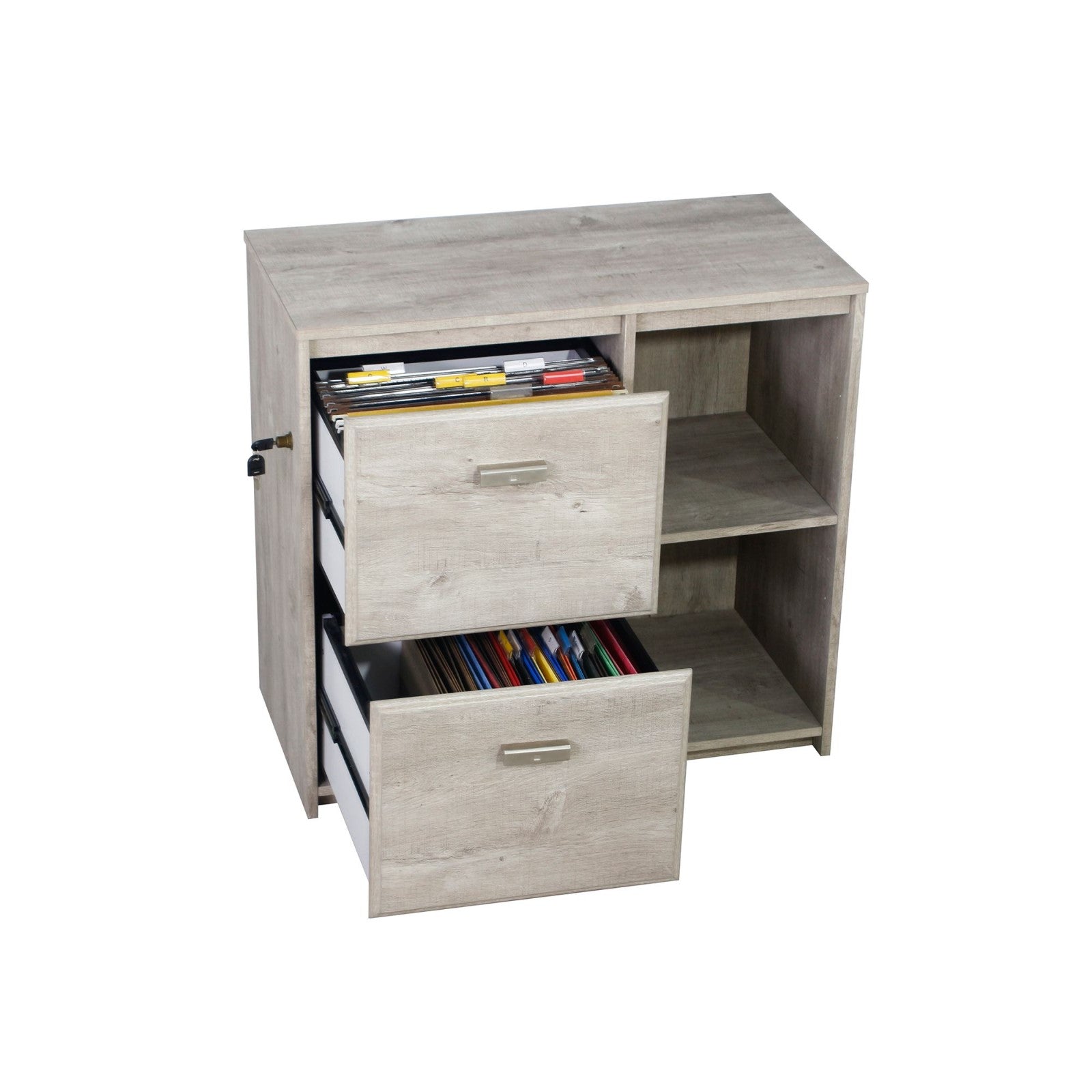 2 Drawers Filing Cabinet Washed Grey