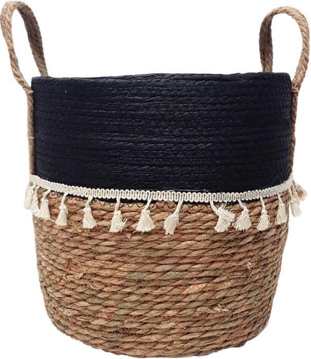 2-Tone Trish V-shape Basket with Tassels - Set of 3