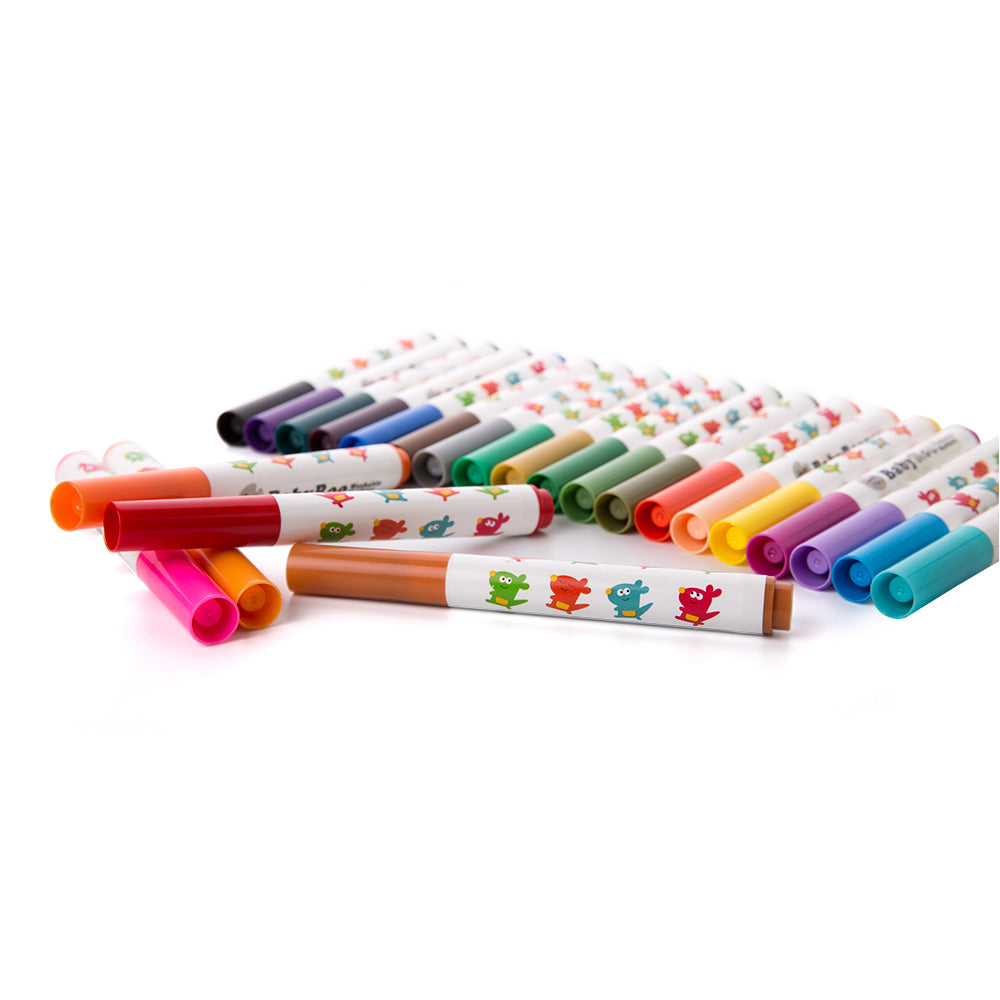 24 Colours Washable Crayons - Baby Roo