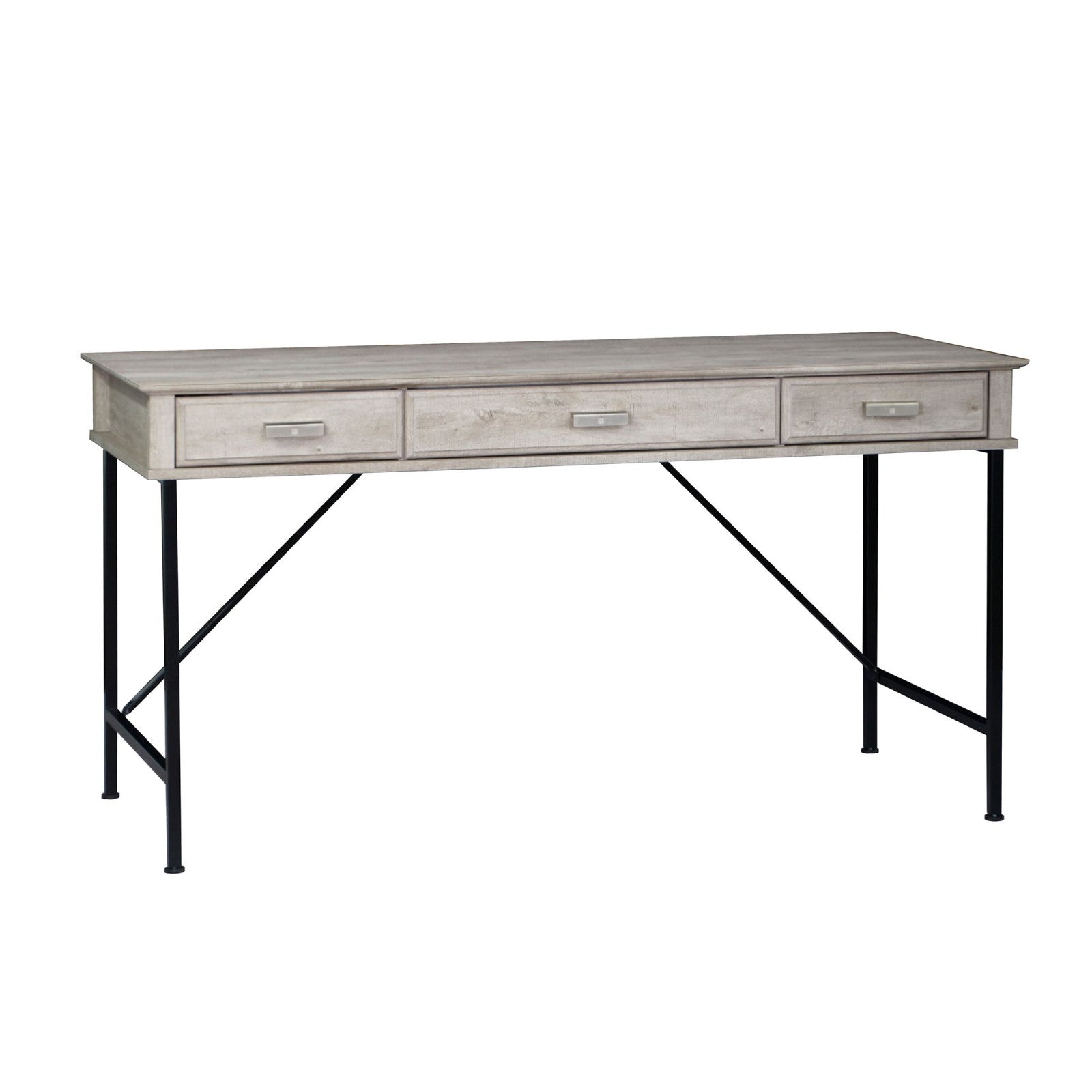 3-Drawer 1.4m Writing Desk in Washed Grey