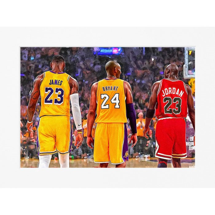 3 Backs Kobe Yellow Jersey Mounted Print Wall Decor - 40x50cms