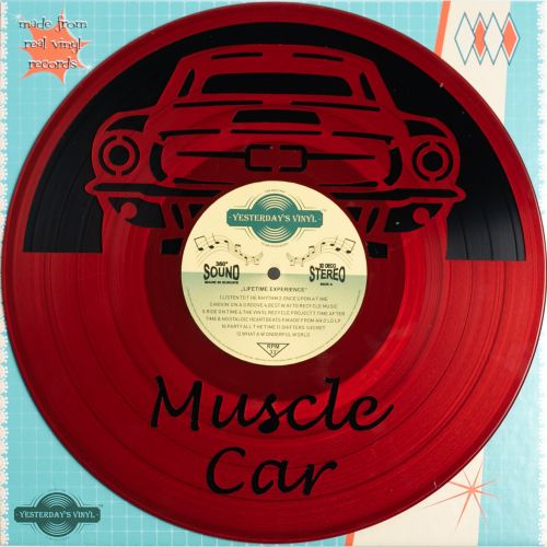 3D Vinyl Decoration Muscle Car - Silver or Red - Selected at Random