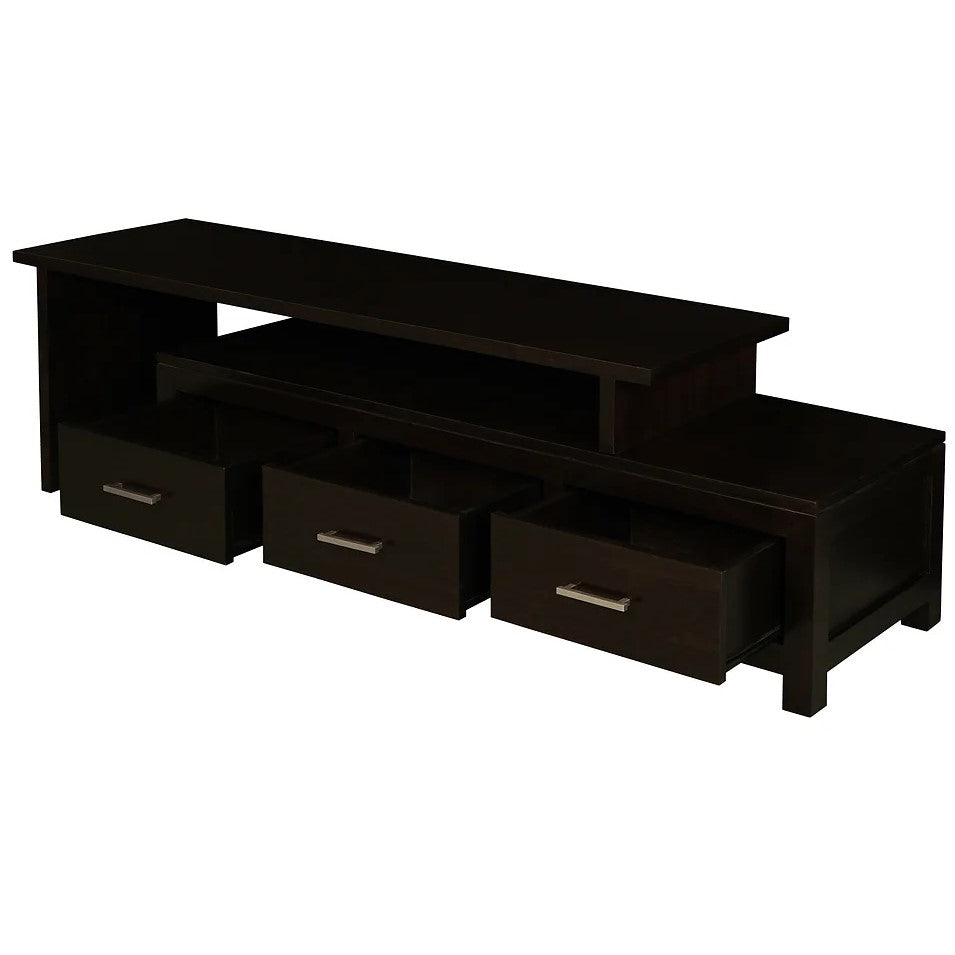 3 Drawer Extendable Entertainment Unit - Dark Brown