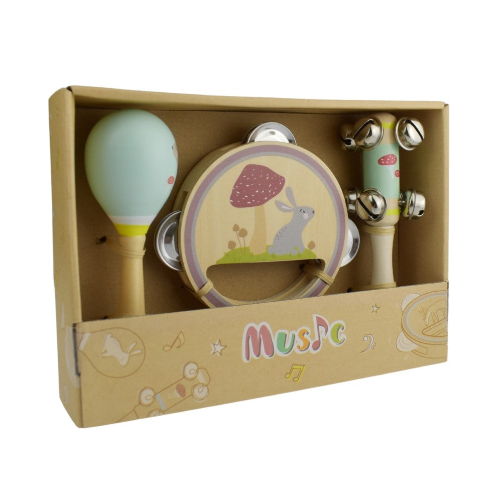 3Pcs Wooden Kids Musical Instruments Set - Rabbit