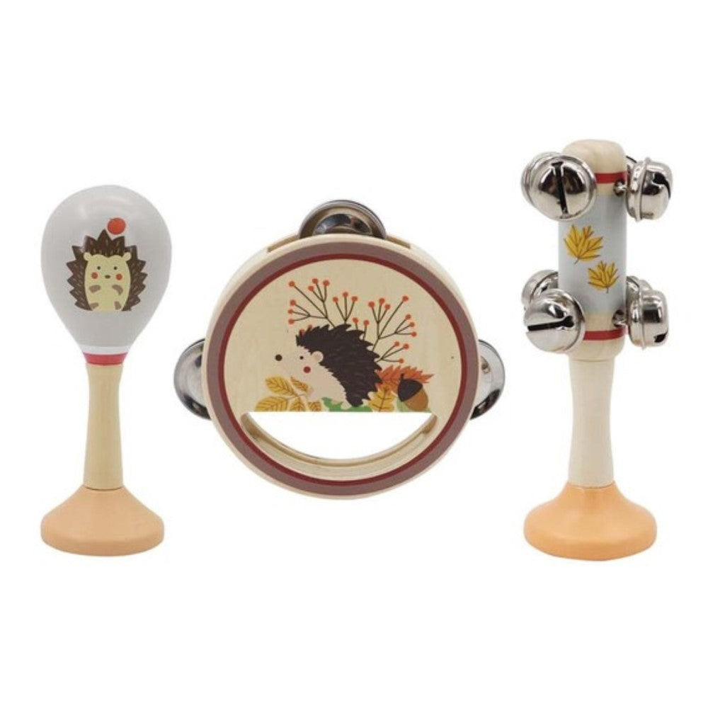 3Pcs Wooden Kids Musical Instruments Set - Hedgehog