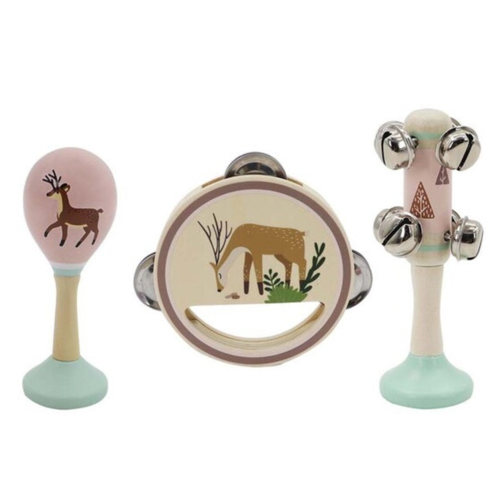 3Pcs Wooden Kids Musical Instruments Set - Deer