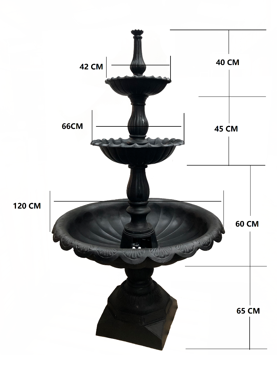 3 Tier Self Contained Garden Fountain (Available in 3 Colors)