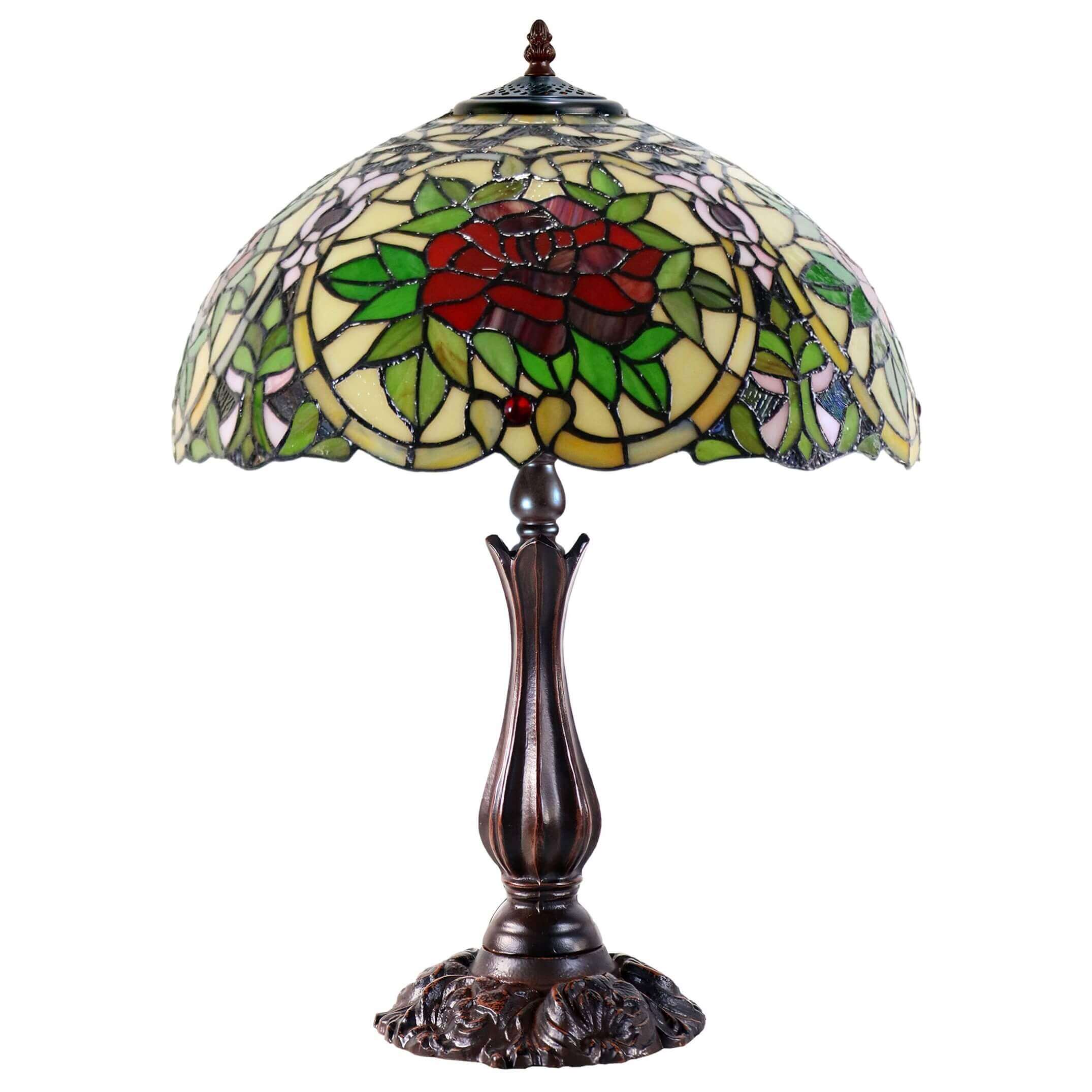 4 Roses Tiffany Stained Glass Table Lamp (Available in 2 Sizes)