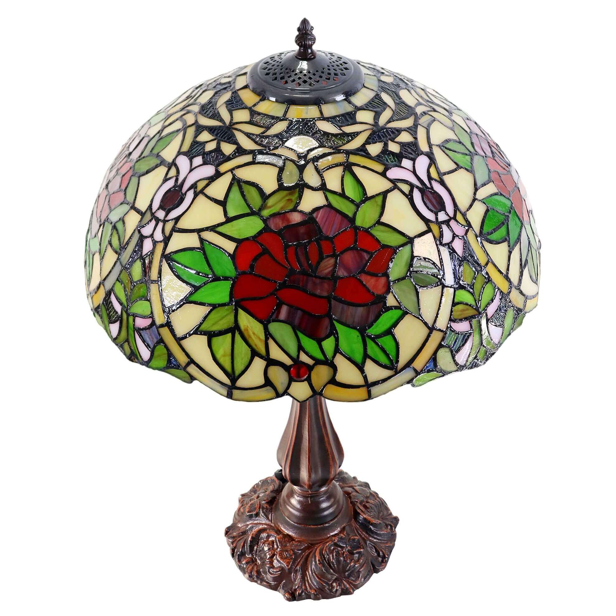 4 Roses Tiffany Stained Glass Table Lamp (Available in 2 Sizes)