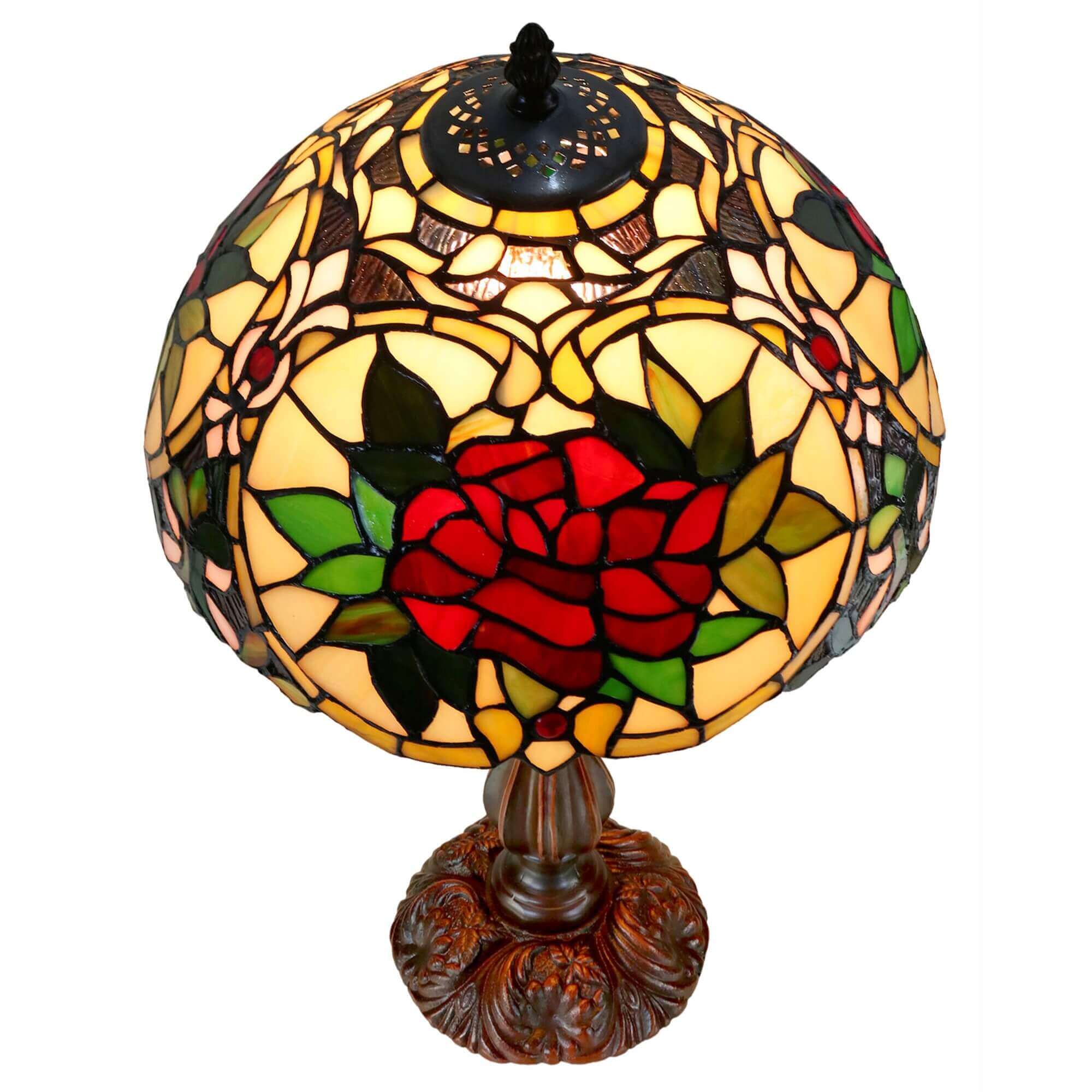 4 Roses Tiffany Stained Glass Table Lamp (Available in 2 Sizes)