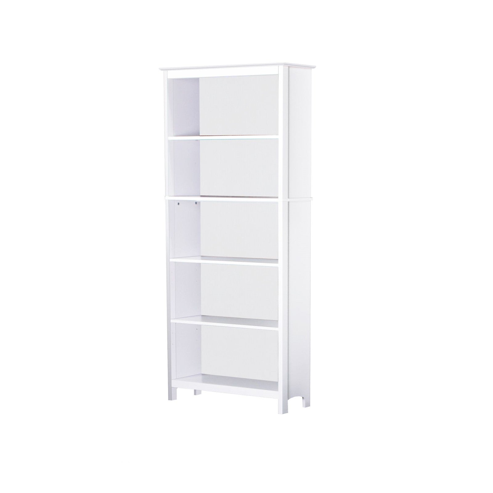 Stylish Engineered Wood 5-Shelf Hutch Bookcase White