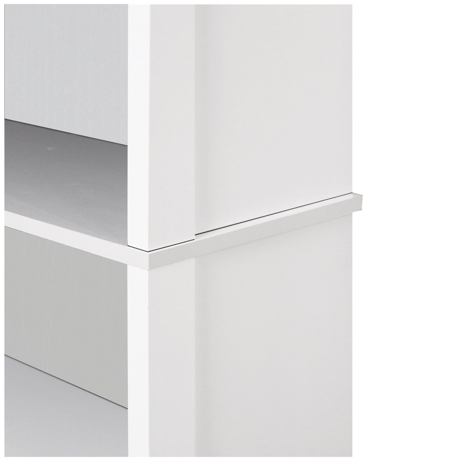 Stylish Engineered Wood 5-Shelf Hutch Bookcase White