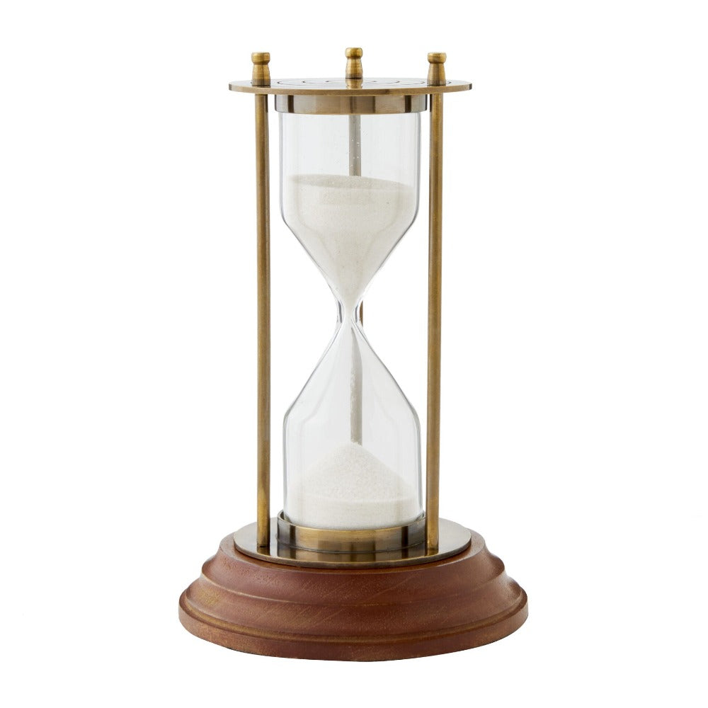 5 Minutes Brass Sand Timer On Stand