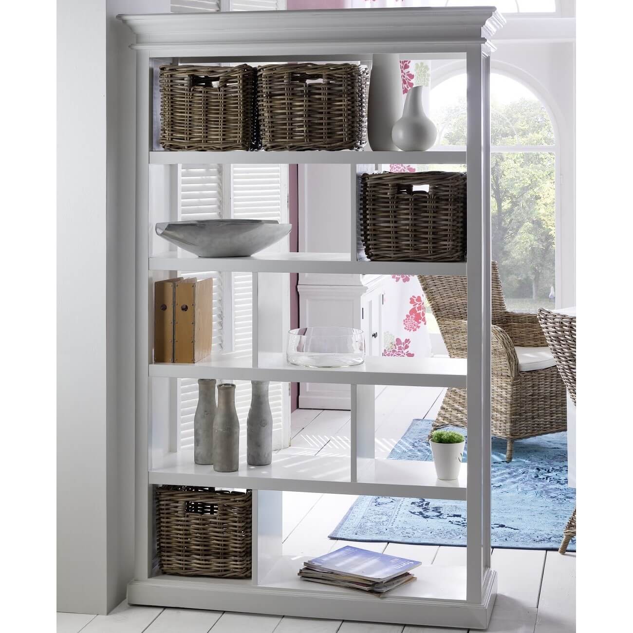 5 Tiers Room Divider Shelf with Baskets Set