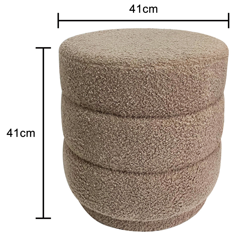 Boucle Loop-Style Stepped Ottoman/ Stool - Taupe