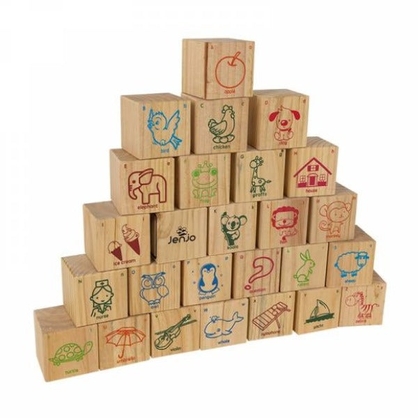 ABC Building Blocks With Animals & Symbols 9cm