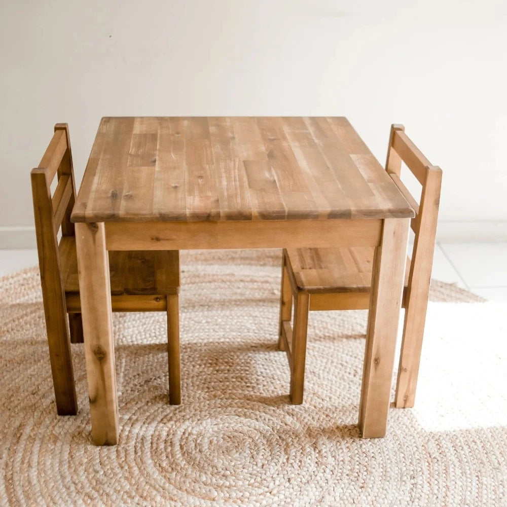 Acacia Hardwood Table with 2 Standard Chairs