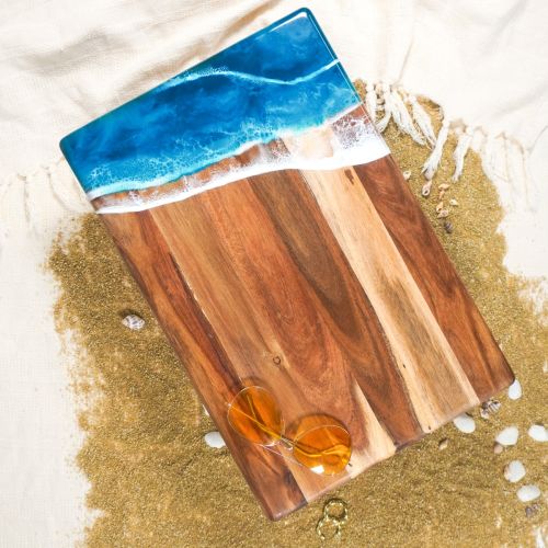 Acacia Ocean Vibes Resin Bread Board