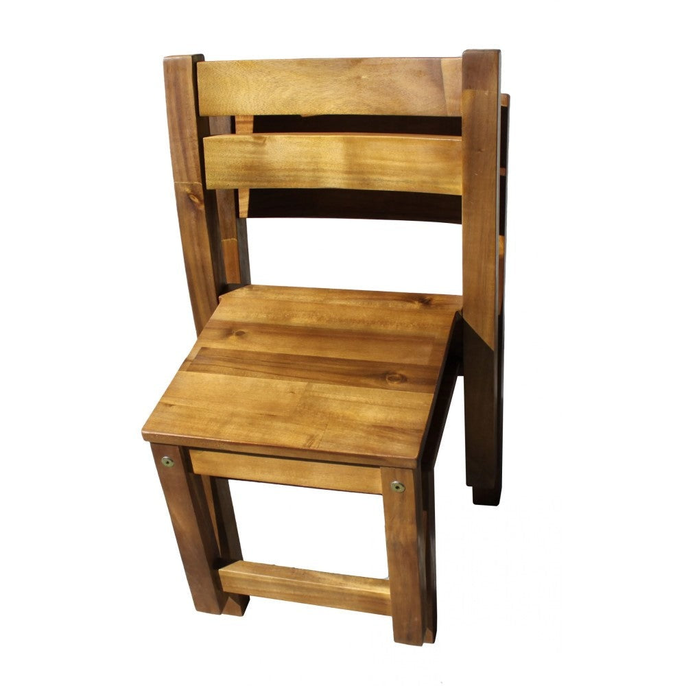 Acacia Wooden Stacking Chair - Set of 2