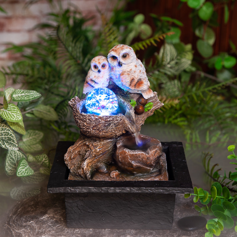 Adorable Owls Fountain Sculpture