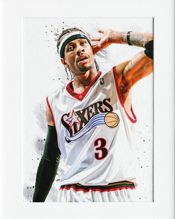 Allen Iverson Mounted Print Wall Decor - 40x50cms