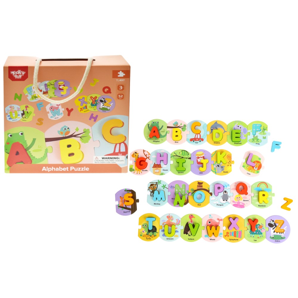 Alphabet Shape Sorter Wooden Puzzle in Carry Case