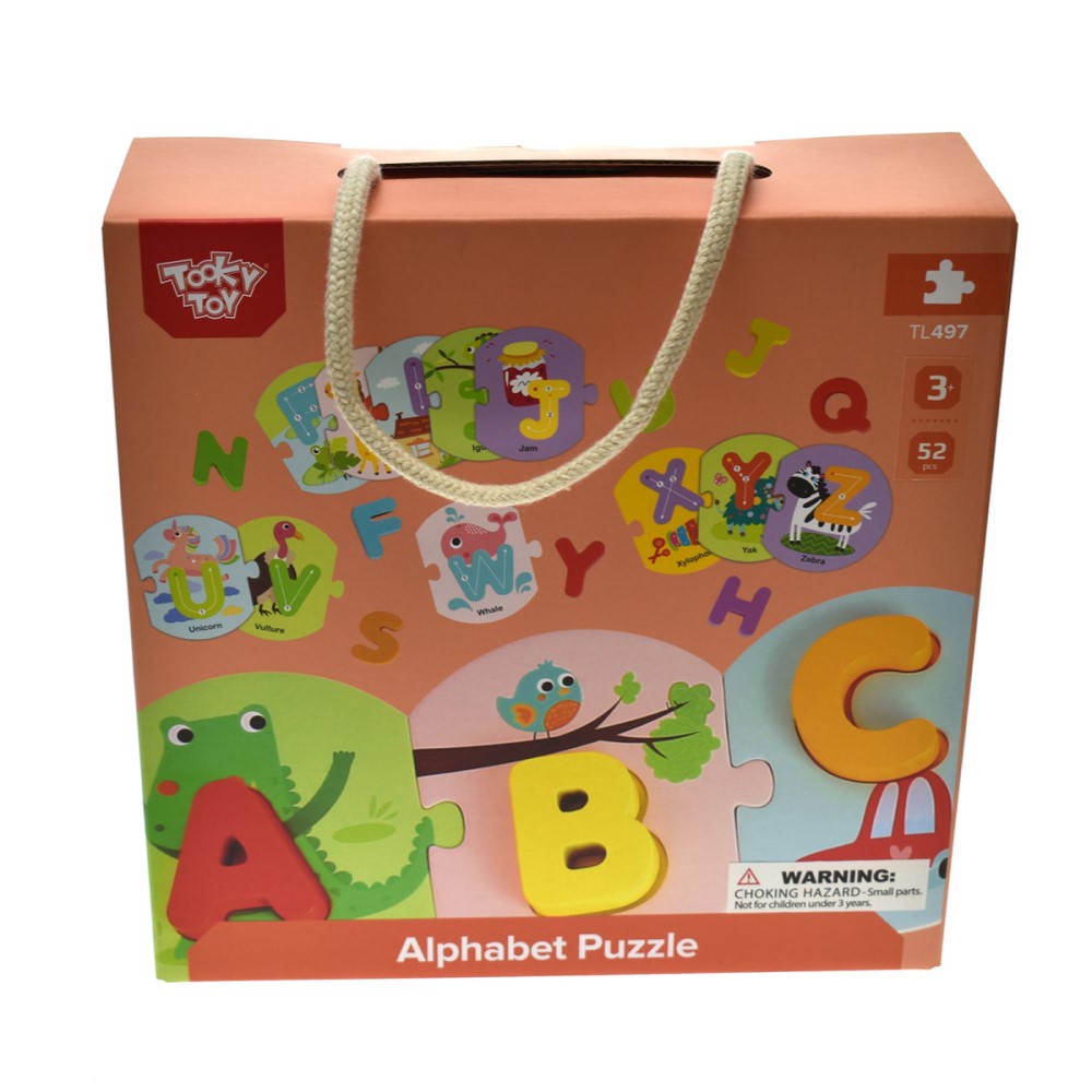 Alphabet Shape Sorter Wooden Puzzle in Carry Case