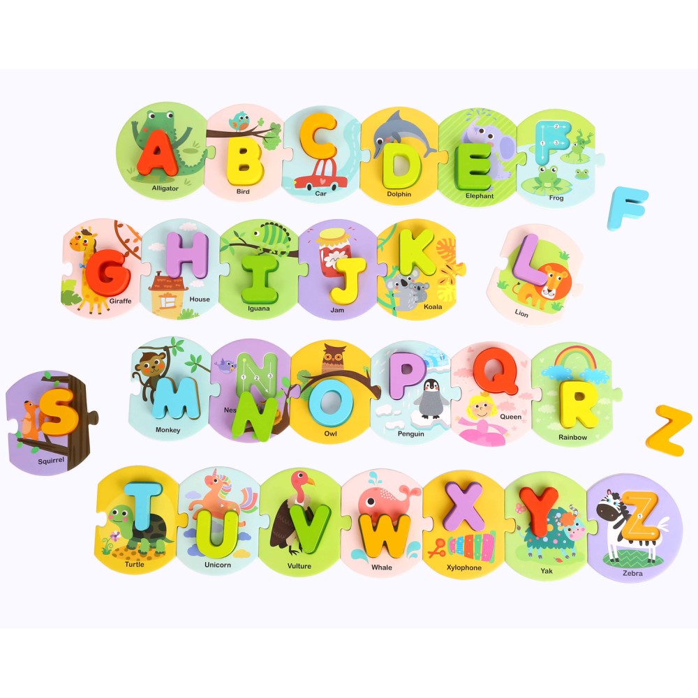 Alphabet Shape Sorter Wooden Puzzle in Carry Case