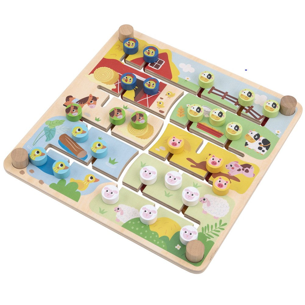 Alphabet & Farm Animals Matching Maze Board Game