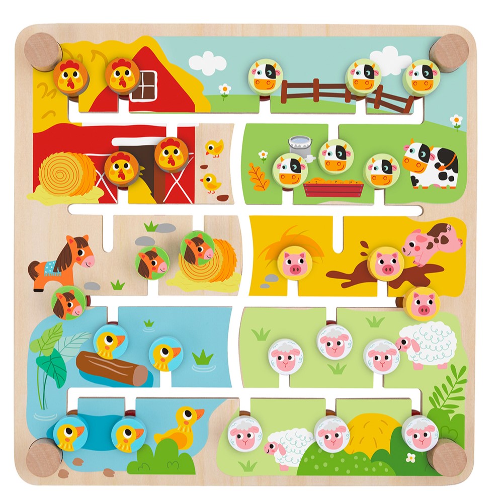 Alphabet & Farm Animals Matching Maze Board Game