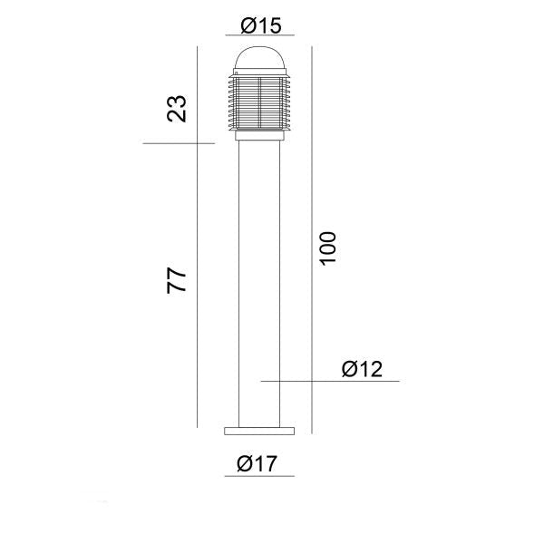 Terzo Polycarbonate Lens Outdoor Bollard 65cms