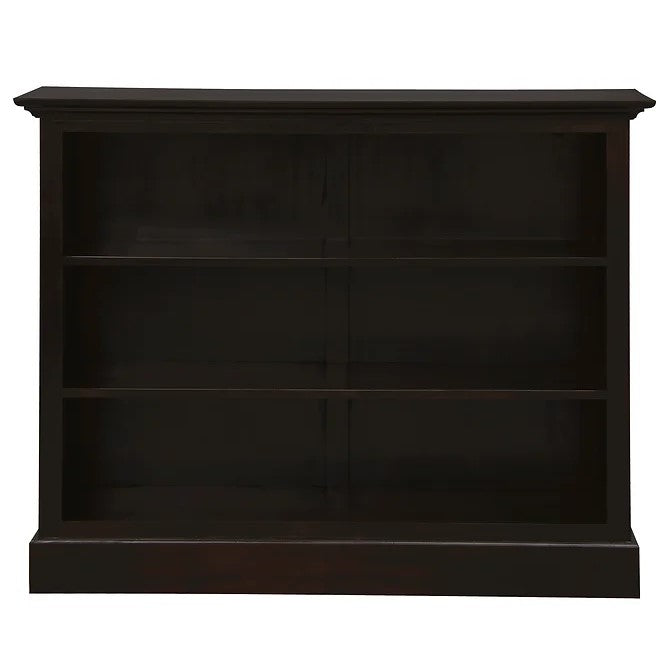 Ample Storage Half Size Wide Bookcase - Dark Brown