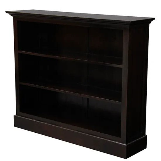 Ample Storage Half Size Wide Bookcase - Dark Brown