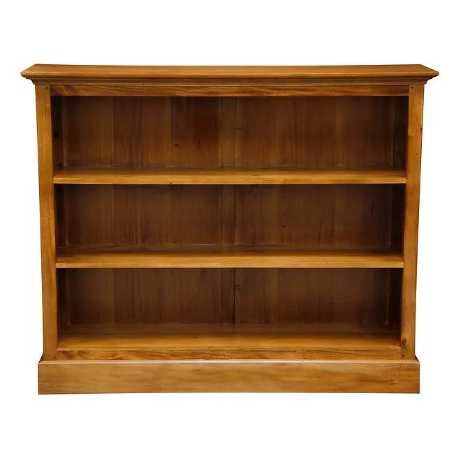 Ample Storage Half Size Wide Bookcase - Light Brown