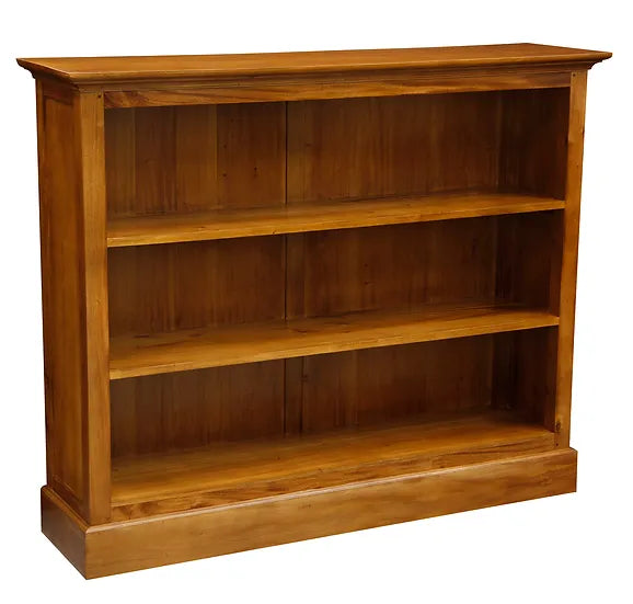 Ample Storage Half Size Wide Bookcase - Light Brown