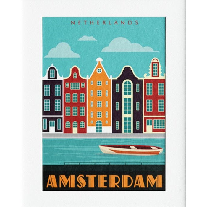 Amsterdam Mounted Print Wall Decor - 40x50cms