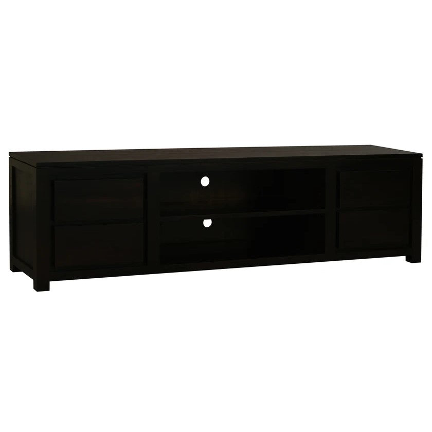 Amsterdam Timber 4-Drawer Entertainment Unit - 170cms - Chocolate