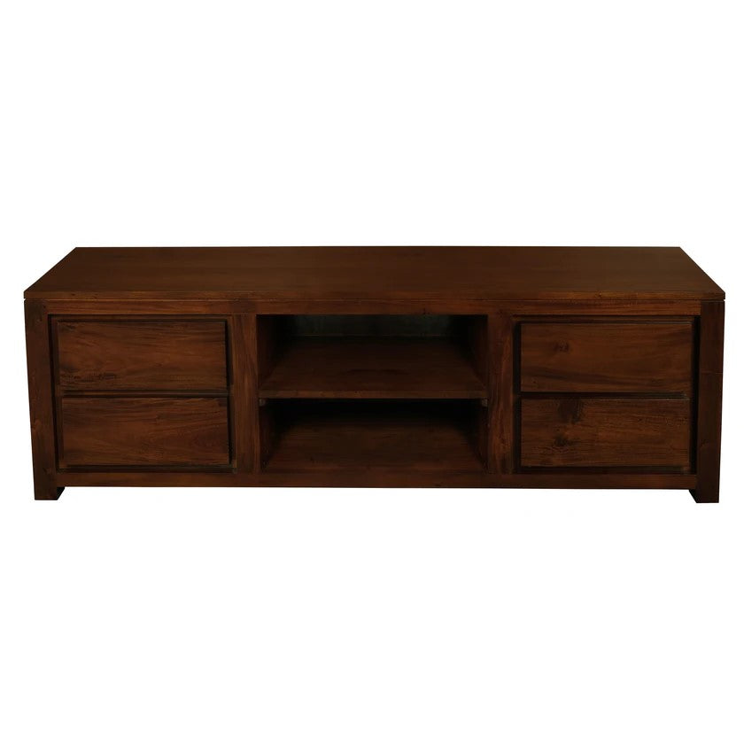 Amsterdam Timber 4-Drawer Entertainment Unit - 170cms - Mahogany