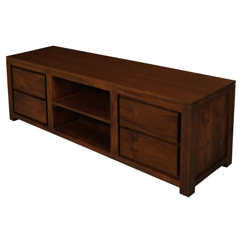 Amsterdam Timber 4-Drawer Entertainment Unit - 170cms - Mahogany