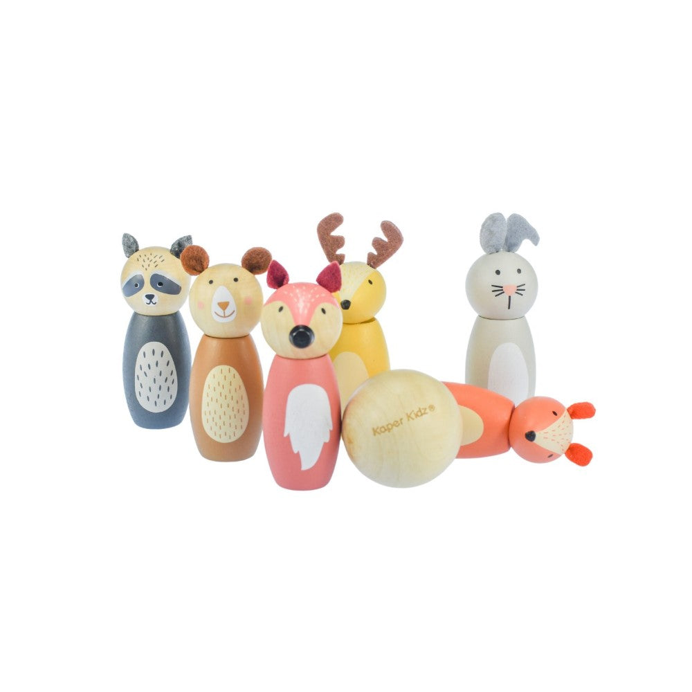 Wooden Animals Bowling Skittles Set