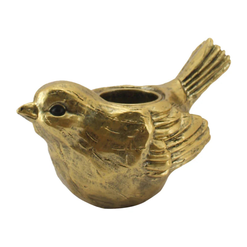 Anique Gold Bird Tealight Candleholder - 17x10x11cms