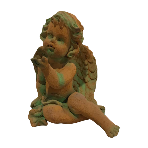 Antique-Inspired Cherub Statue - Angelic Charm Garden Decor