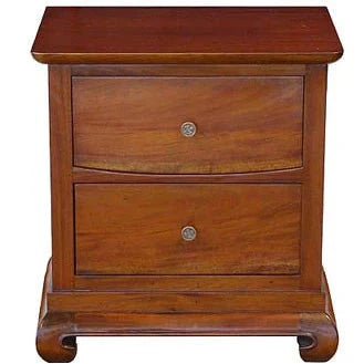 Antique Elegant Estate Bedside Table - Walnut