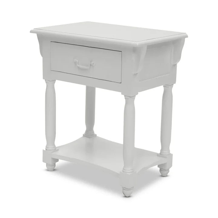 Antique Elegant Estate Side Table - White